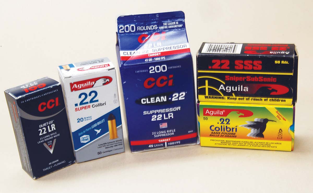 Cartridges, especially for suppressors, are becoming available, but many others under 1,000 feet per second (fps) are also available.